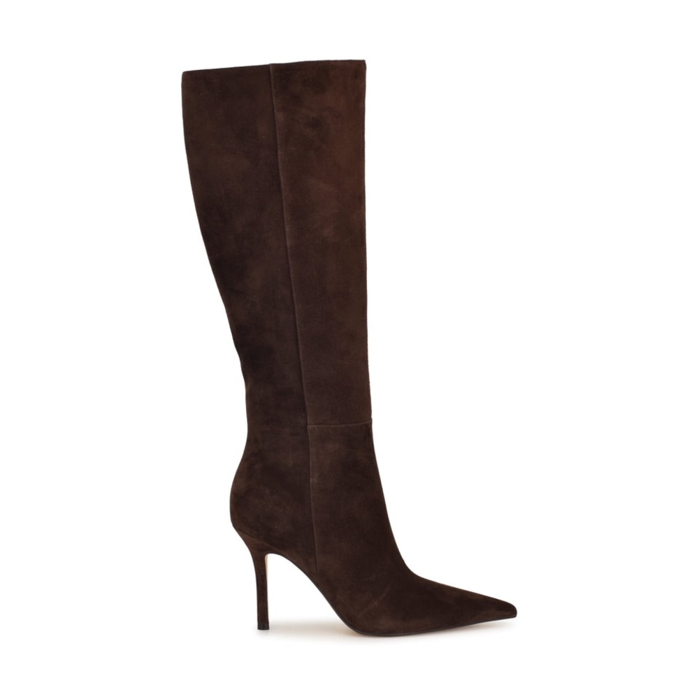 Nine West Gerty Brown Suede‎ Stiletto Dress Boots 9M